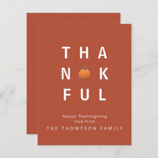 Custom Erntedank Terracotta Dankbar Mitteilungskarte (Vorne/Hinten)