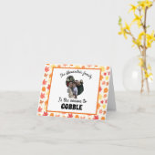 Custom Erntedank Truthahn Foto Saison zu gobben Karte (Gelbe Blume)