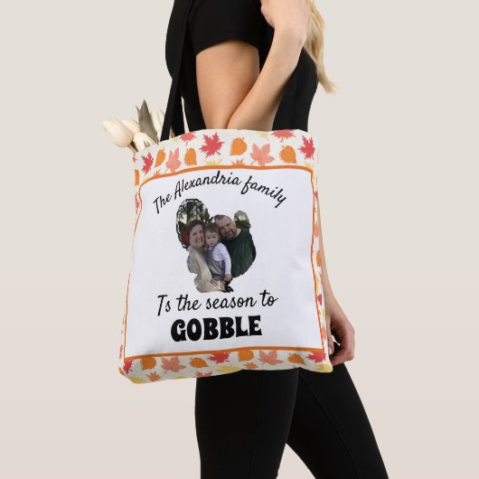 Custom Erntedank Truthahn Foto Saison zu gobben Tasche (Von Nahem)