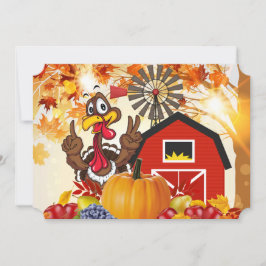 Custom Erntedank Turkey Invite Holiday Card Einladung