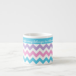 Custom Espresso Tasse, Türkis, Rosa, Chevrons Espressotasse