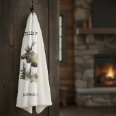 Custom "Established 1979" Watercolor Moose Sherpa Sherpadecke