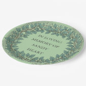 Custom Eucalyptus Funeral – Elegant Memorial Pappteller (Schrägansicht)