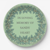Custom Eucalyptus Funeral – Elegant Memorial Pappteller (Vorderseite)