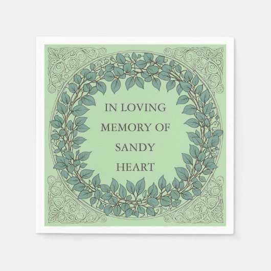 Custom Eukalyptus Funeral - Elegantes Memorial Serviette (Vorderseite)