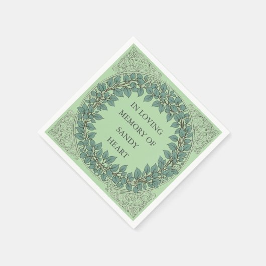 Custom Eukalyptus Funeral - Elegantes Memorial Serviette (Ecke)