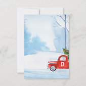 Custom Event Christmas Open House Red Truck Trendy Einladung (Rückseite)