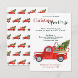 Custom Event Christmas Open House Red Truck Trendy Einladung
