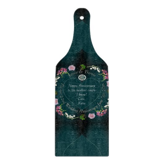 Custom Event Floral Denim Blue Cutting Board Schneidebrett (Vorderseite)