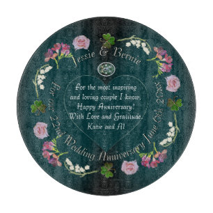 Custom Event Floral Heart Schneidebrett