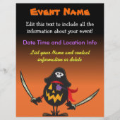 Custom Event Halloween Pirate Pumpkin Flyer (Hinten)