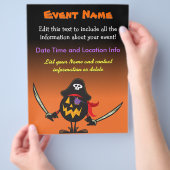 Custom Event Halloween Pirate Pumpkin Flyer (Hand)