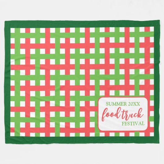 Custom Event Keepake Sommerfestival Picknick Fleecedecke (Vorderseite (Horizontal))
