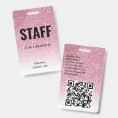 Custom Event oder Concept Pink Glitzer des Persona Ausweis (Front & Back)