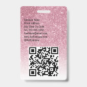 Custom Event oder Concept Pink Glitzer des Persona Ausweis (Back)
