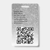Custom Event oder Concert Silver Glitzer Ausweis (Rückseite)