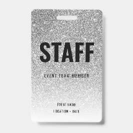 Custom Event oder Concert Silver Glitzer Ausweis