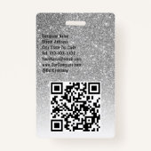 Custom Event oder Concert Silver Glitzer Ausweis (Rückseite)