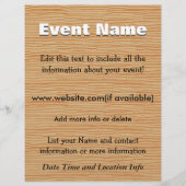 Custom Event Pine Wood Flyer (Vorne)