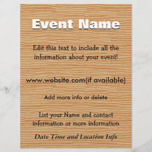 Custom Event Pine Wood Flyer