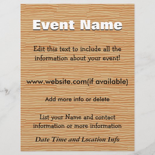 Custom Event Pine Wood Flyer (Hinten)