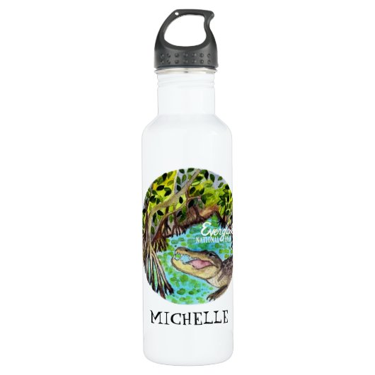 CUSTOM Everglades Nationalpark Florida Edelstahlflasche (Vorderseite)
