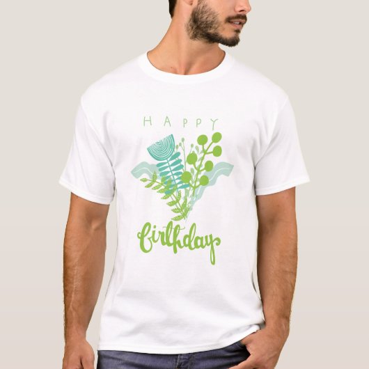 Custom Evergreen Design für Geburtstage T-Shirt (Vorderseite)