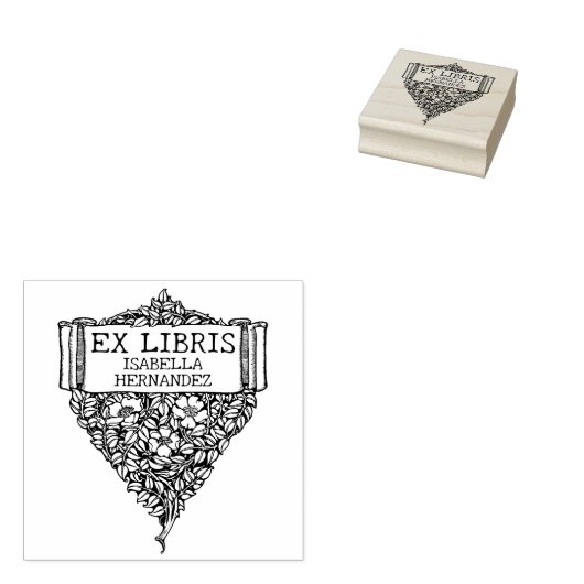 Custom Ex Libris, Blumenbuch Gummistempel (Stempel)