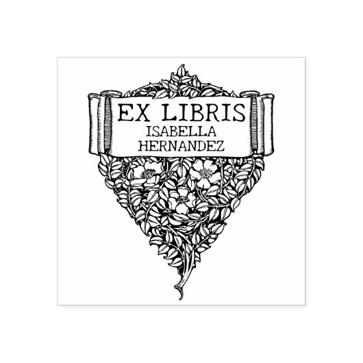 Custom Ex Libris, Blumenbuch Gummistempel (Prägung)