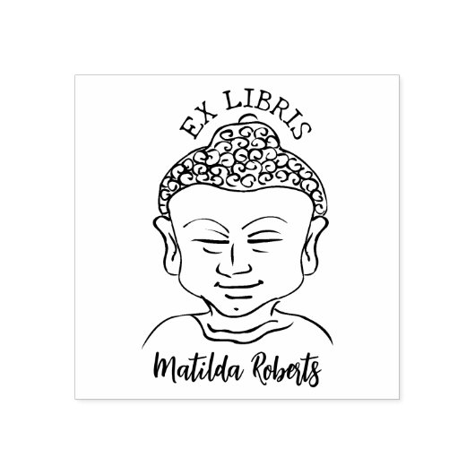 Custom Ex Libris, Buddha Book Gummistempel (Prägung)