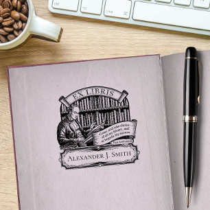 Custom Ex Libris Elegantes Vintages klassisches Zi Gummistempel