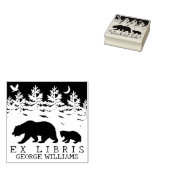 Custom Ex Libris, Forest Bear Book Gummistempel (Stempel)