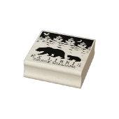 Custom Ex Libris, Forest Bear Book Gummistempel (Stempel)