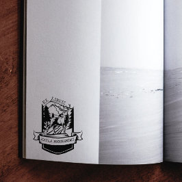 Custom Ex Libris, Forest Deer Book Gummistempel