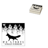 Custom Ex Libris, Forest Fox Book Gummistempel (Stempel)