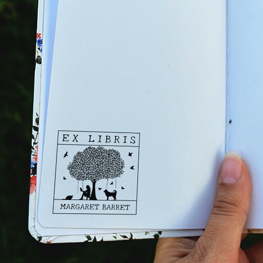 Custom Ex Libris, Forest Fox Book Gummistempel