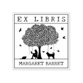 Custom Ex Libris, Forest Fox Book Gummistempel (Prägung)