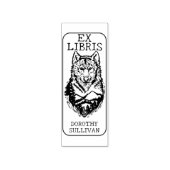 Custom Ex Libris, Forest Wolf Library Book Gummistempel (Prägung)