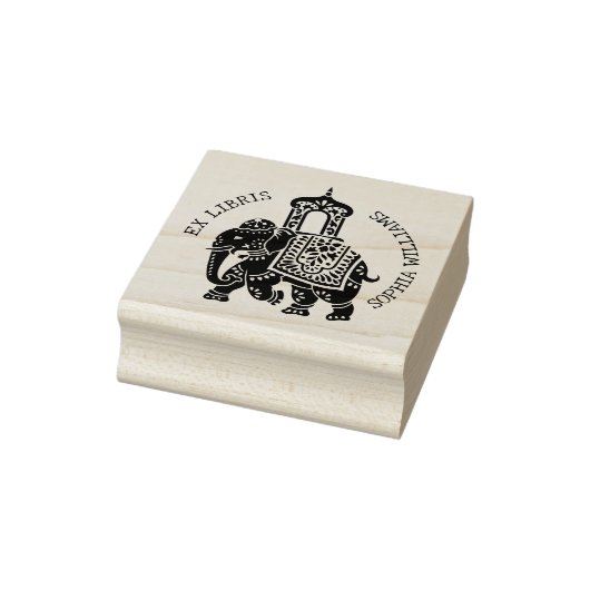 Custom Ex Libris, Indian Elephant Book Gummistempel (Stempel)