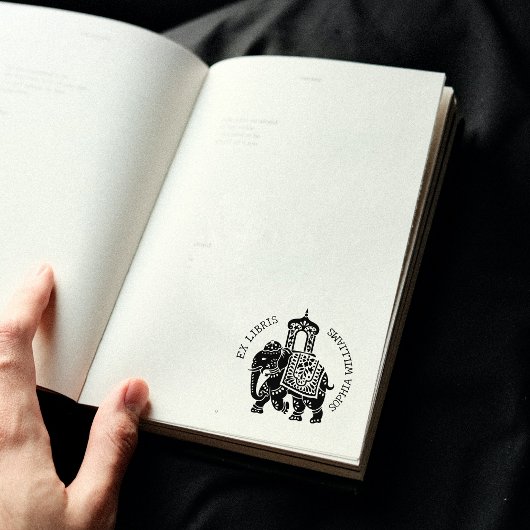 Custom Ex Libris, Indian Elephant Book Gummistempel