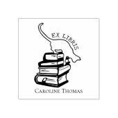 Custom Ex Libris, Library Niedlich Cat Book Gummistempel (Prägung)