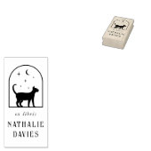 Custom Ex Libris | Magic Moon Stars & Cat Book Gummistempel (Stempel)