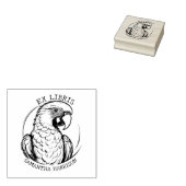 Custom Ex Libris Parrot Bird, Library Animal Gummistempel (Stempel)