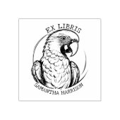 Custom Ex Libris Parrot Bird, Library Animal Gummistempel (Prägung)