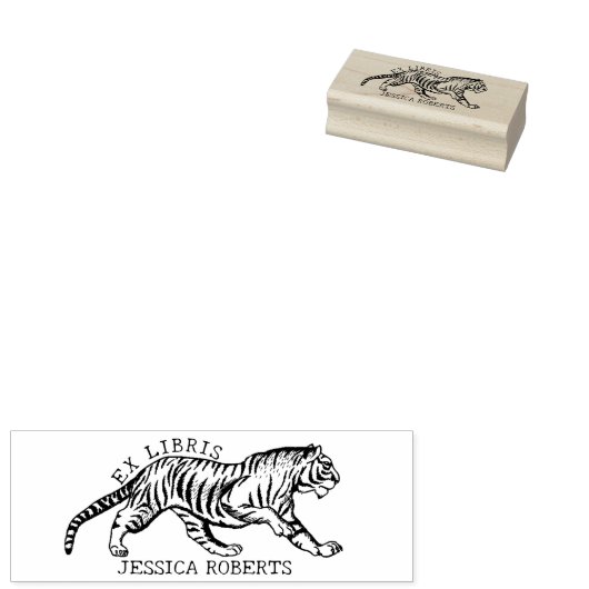 Custom Ex Libris, Tiger Book Gummistempel (Stempel)