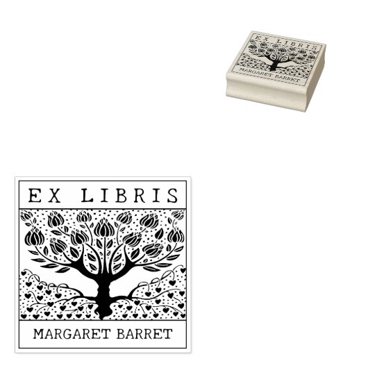 Custom Ex Libris, Tree Book Gummistempel (Stempel)