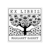 Custom Ex Libris, Tree Book Gummistempel (Prägung)