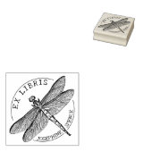 Custom Ex Libris Vintage Drachenfliege, Buch Gummistempel (Stempel)