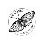 Custom Ex Libris Vintager Schmetterling, Buch Gummistempel (Prägung)
