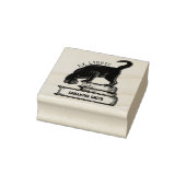 Custom Ex Libris, Vintages Cat Book Gummistempel (Stempel)